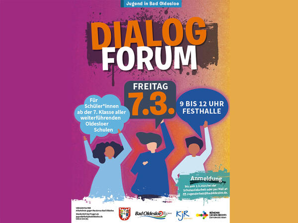 Plakat: Dialogforum - Austausch zwischen jungen Menschen und der Kommunalpolitik am 9.3.2025