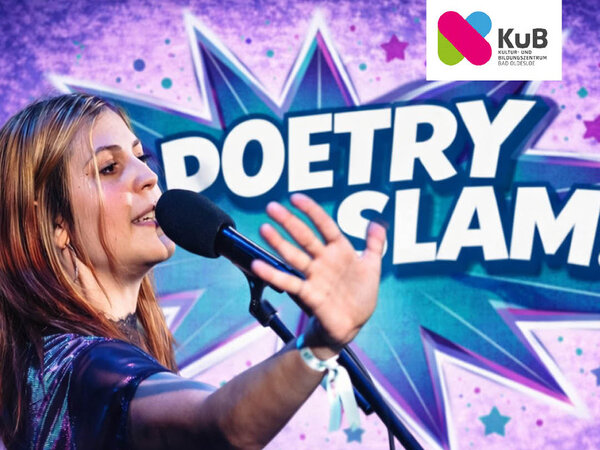 Plakat Poetry Slam am 27.3.2026 im KuB.
