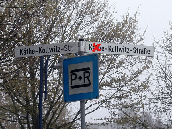 Stra�enschild "K�the-Kollwitz-Stra�e"