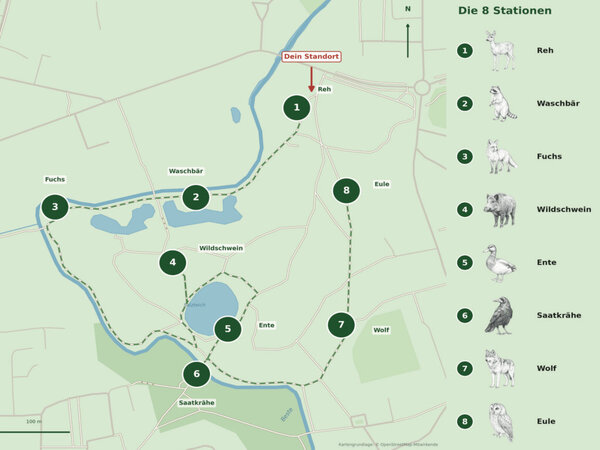 Lageplan Wildtierpfad im Kurpark